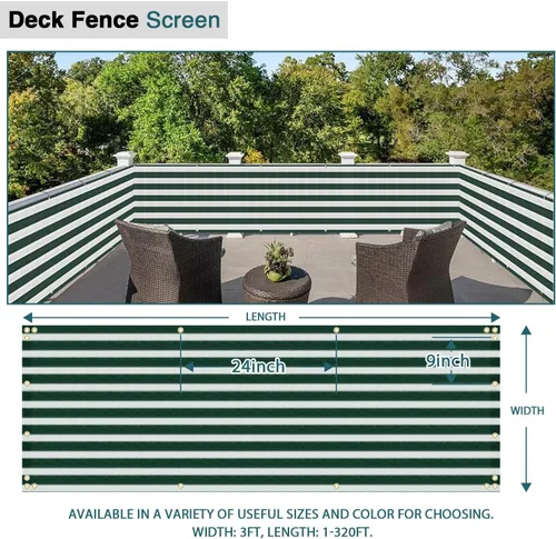 Miniatura 6 de ECOOPTS Pantalla de Privacidad para Valla de Balcón de 3'x1' con Bridas, Cubierta de Valla de Protección UV para Exteriores para Balcón, Porche