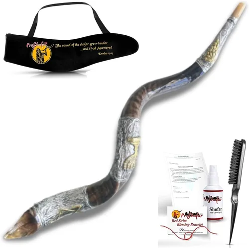 Miniatura 5 de Kosher Kudu Shofar de Israel, plata de ley 925 con chapado en oro, firmado oficialmente certificado yemenita Kudu Shofar, fabricado en Israel
