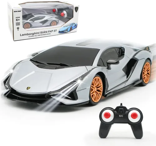 Miniatura 8 de QUN XING Auto a control remoto 1:24 con licencia oficial 2.4GHZ RC Cars Lambo Sport Racing juguete de coche para niños, niños de 4 a 7 años, regalo