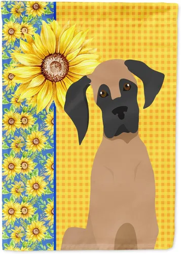 Miniatura 253 de Caroline's Treasures WDK5331CHF - Bandera de verano con diseño de girasoles rojos y blancos, manga grande, para porche, para colgar en la pared