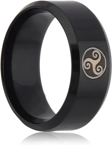 Miniatura 2 de BAVIPOWER Viking Celtic Triskele Triple Espiral Anillo Trinidad Irlandesa Eternidad Sello de Acero Inoxidable Encantadora Joyería de Protección