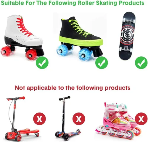 Miniatura 5 de Paquete de 4 ruedas luminosas para patinaje al aire libre con rodamientos, ruedas de patinaje cuádruple para patinaje de doble fila y patineta