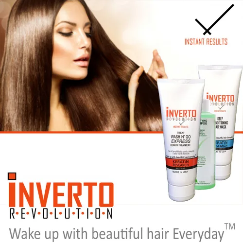 Miniatura 6 de INVERTO - Tratamiento capilar de queratina brasileña sin formaldehído, 4.1 fl oz con champú clarificante, resultados instantáneos por Keratin