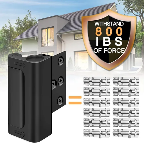 Miniatura 2 de Cerrojo de refuerzo para puerta delantera, cerradura de seguridad a prueba de niños, pestillo de seguridad extra con solapa para puerta superior