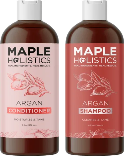 Champú y acondicionador de aceite de argán de Marruecos, sin sulfato, juego de champú y acondicionador para cabello teñido - Champú y acondicionador