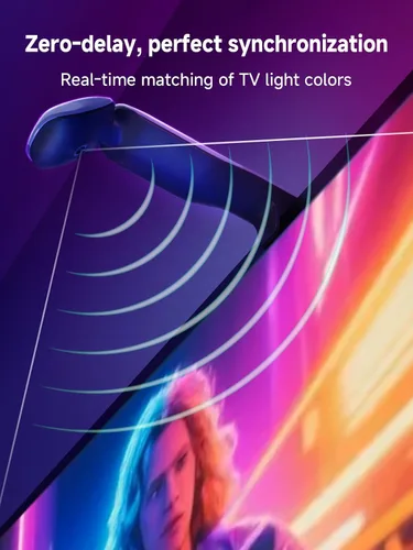 Miniatura 3 de GIPOYENT Retroiluminación LED para TV con cámara, luces de sincronización de pantalla RGBIC de 10.5 pies para televisores y monitores de PC de 32 a