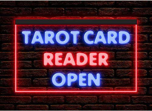 Miniatura 19 de 180087 Lector de cartas de tarot psíquico abierto tienda decoración ventana pantalla LED luz neón letrero (12 x 8 pulgadas, verde)
