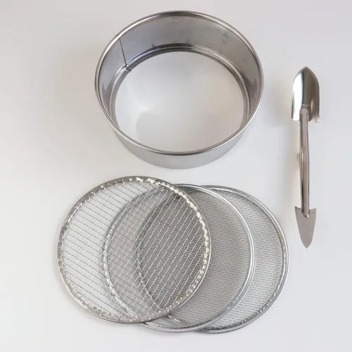 Miniatura 2 de Wazakura Juego de macetas de acero inoxidable con 3 piezas de tamiz de tierra y cuchara de tierra, 3 tamaños de filtro de malla intercambiables, kit