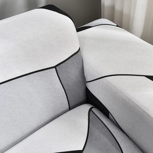 Miniatura 5 de LiveGo Funda de sofá en forma de L, 2 piezas, elástica y elástica de 3 plazas, protector de muebles con 4 fundas de almohada para sala de estar