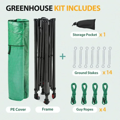 Miniatura 9 de EAGLE PEAK - Invernadero instantáneo emergente, para plantas de jardinería en interiores y exteriores, puertas con cremallera enrollable y ventanas