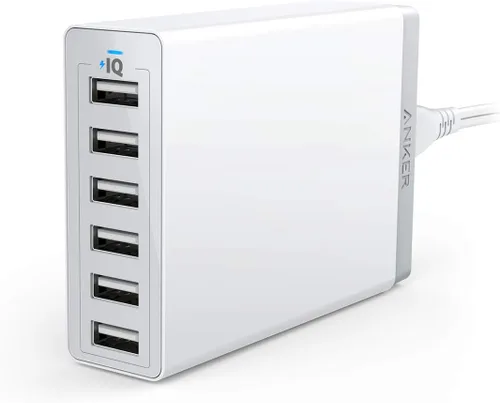 Miniatura 3 de Puerto cargador Anker 60 W/12 A 6-Port 6 Cargador USB para iPhone 6/6 Plus, iPad Air 2/Mini 3, Samsung Galaxy S6/S6 Edge, Note 5 y más, Blanco