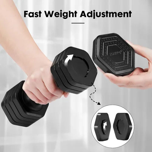 Miniatura 6 de EQUIPRO Adjustable Dumbbell Set, 4 in 1 Free Weights Dumbbells Set for Women, Weights for Women at Home, 2lb 3lb 4lb 5lb with TPU Soft Rubber Handle