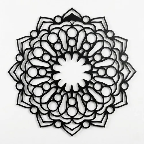 DEKADRON Arte de pared de mandala de metal, diseño de mandala, silueta de pared, decoración de pared de metal, decoración de oficina, arte bohemio,