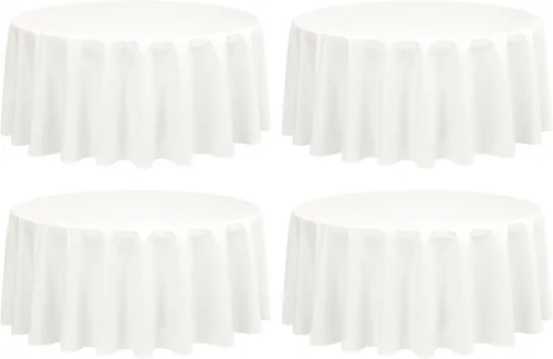 Miniatura 132 de Showgeous Paquete de 4 manteles rectangulares de poliéster de 60 x 102 pulgadas, resistentes a las arrugas, lavables, para bodas, mesas de comedor