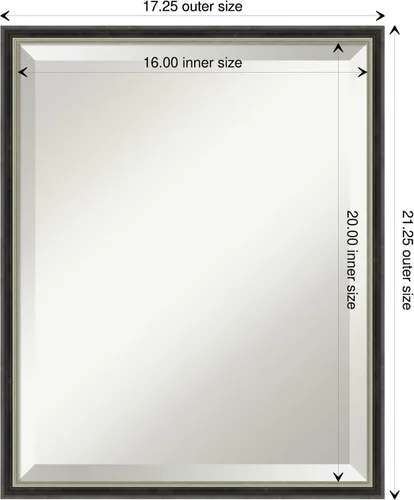 Miniatura 4 de Amanti Art Theo - Espejo de pared negro de 21 x 17 pulgadas, espejo rectangular estrecho de baño para decoración de pared de sala de estar, marco