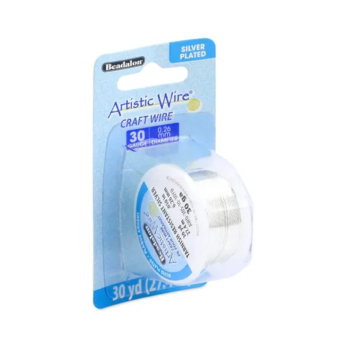 Miniatura 37 de Artistic Wire Alambre de Cobre Coloreado Plateado en Plata Resistente al Deslustre para Manualidades y Envolver Joyería, Resistente al Deslustre
