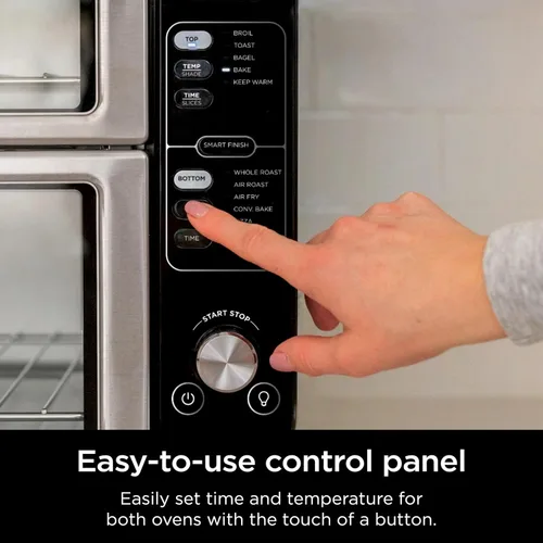 Miniatura 10 de Ninja Horno doble DCT400 10 en 1 con FlexDoor, FlavorSeal y acabado inteligente, convección superior rápida y parte inferior de freír al aire