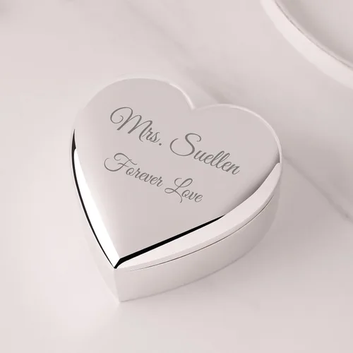 Miniatura 3 de Caja de recuerdo de joyería de corazón personalizada, aniversario para amiga, compañera de trabajo, esposa o hija, regalos con nombre grabado