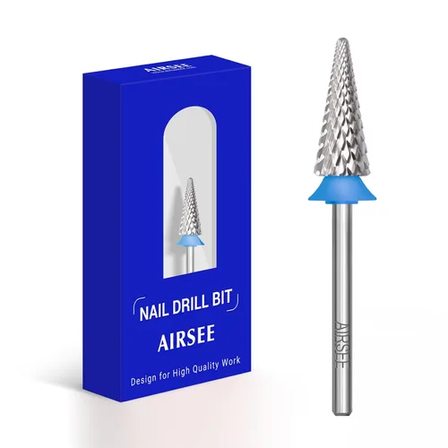 Miniatura 20 de AIRSEE Punta de carburo de tungsteno para taladro de uñas acrílico Efile, cabeza de máquina eléctrica de lima para manicura, pulido, arte