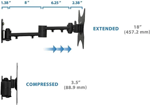 Miniatura 3 de Mount-It! Soporte de pared para televisor LCD con movimiento e inclinación completos Negro
