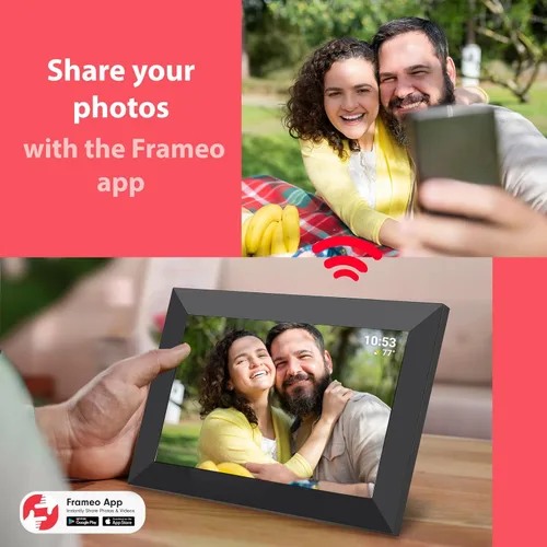 Miniatura 2 de Frameo - Marco de fotos digital WiFi de 10.1 pulgadas con almacenamiento de 32 GB, pantalla táctil IPS HD de 1280 x 800P, envía fotos/videos desde