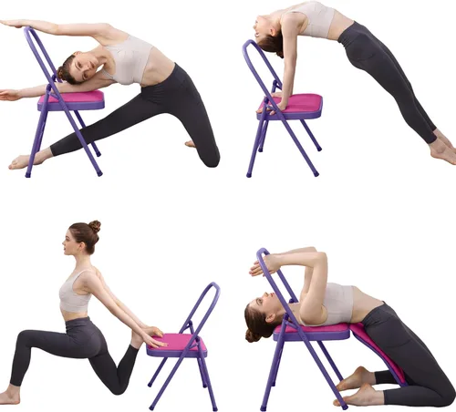 Miniatura 6 de BODY RHYTHM Silla auxiliar de yoga con soporte lumbar para abdominales y core, equilibrio en parada de manos, entrenamiento de flexibilidad y fuerza