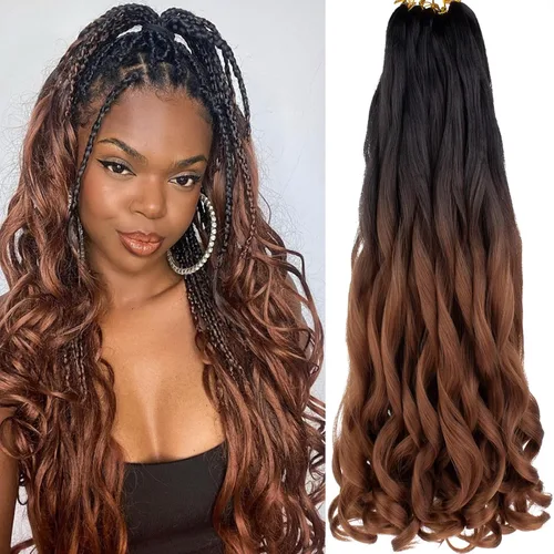 Miniatura 16 de Unionbeauty - Cabello rizado francés trenzado de 10 pulgadas, trenzas rizadas estilo Bob francés, cabello de ganchillo, 8 paquetes de trenzas
