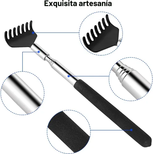 Miniatura 7 de Kuvvfe Paquete de 2 rascadores de espalda extensibles portátiles, rascador de espalda telescópico de acero inoxidable con hermoso embalaje de regalo