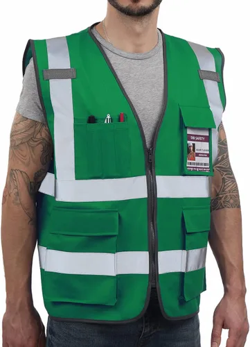 Miniatura 15 de Dib Safety - Chaleco reflectante ANSI clase 2, chaleco de alta visibilidad con bolsillos y cremallera, ideal para trabajo en construcción, alta
