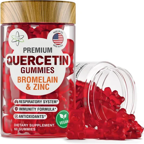 BioVit Gomitas de quercetina de 500 mg – Quercetina activada para niños y adultos, sistema inmunológico y alergia – Masticables con bromelina, zinc,