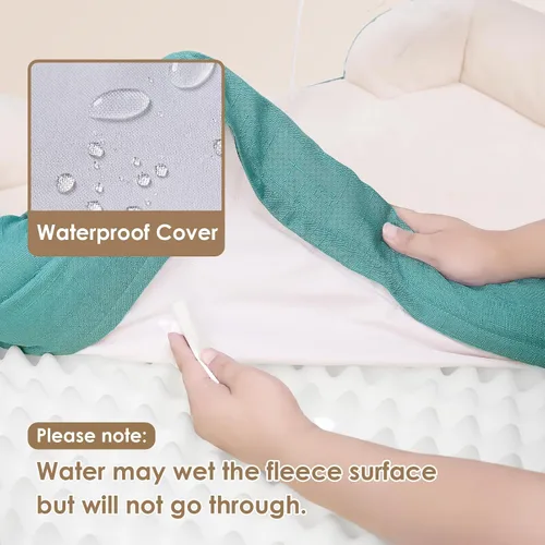 Miniatura 305 de EHEYCIGA – Cama ortopédica impermeable para perros pequeños, de espuma viscoelástica tipo caja de huevos, con bordes elevados y base antideslizante
