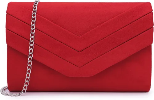 Miniatura 10 de Envelope Evening Bag for Women Genuine Suede Leather Crossbody Shoulder Clutch Purse Gift Box