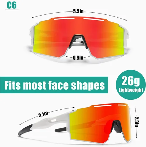 Miniatura 5 de Gafas de sol deportivas polarizadas para hombres y mujeres, gafas de sol para correr, jóvenes, ciclismo, béisbol, protección UV400 C6