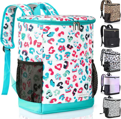 Wolka Mochila Térmica para 30 Latas, Mochilas Térmicas Portátiles Aisladas a Prueba de Fugas, Impermeable Bolsa Térmica de Lados Suaves para Viajes,