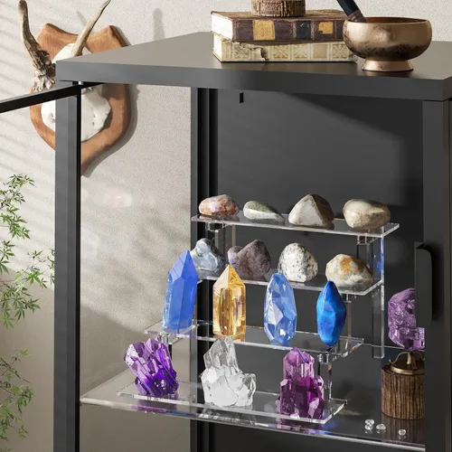 Miniatura 5 de WINKINE - Estante de acrílico transparente de 3 pasos para figuras Amiibo Funko POP, 3 niveles de acrílico para decoración y organizador