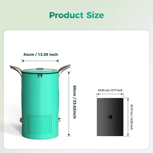 Miniatura 2 de Bolsa reutilizable para jardín y residuos de patio – 54.5 litros Bolso transpirable y engrosado reutilizable para césped, con 4 asas para fácil
