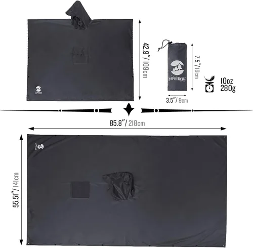 Miniatura 6 de Impermeable con capucha estilo poncho, para hombres y mujeres