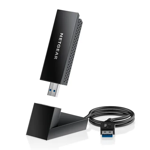 NETGEAR Nighthawk Adaptador USB 3.0 WiFi 6E (A8000) - Velocidad inalámbrica Gigabit de triple banda AXE3000 (hasta 3Gbps) - Nueva banda de 6GHz –