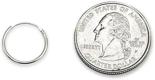 Miniatura 4 de Juego de 2 pares de pendientes de cartílago unisex de plata de ley de 0.394in y 0.079in