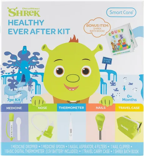 Smart Care Shrek Healthy Ever After Baby Kit de cuidado de la salud para bebés, artículos esenciales para recién nacidos, regalos para recién