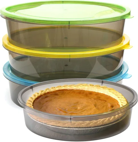 Youngever Paquete de 3 recipientes para tartas, recipientes de plástico para almacenamiento de alimentos, contenedor de pastel fresco, 11 pulgadas
