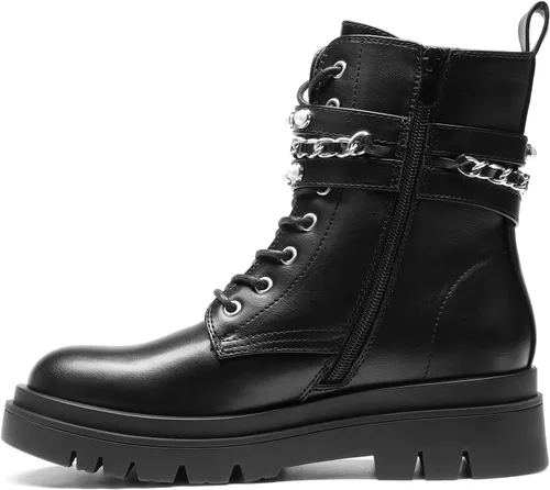 Miniatura 3 de DREAM PAIRS Botas de combate de plataforma de moda para mujer, con cordones, suela gótica, botines al tobillo