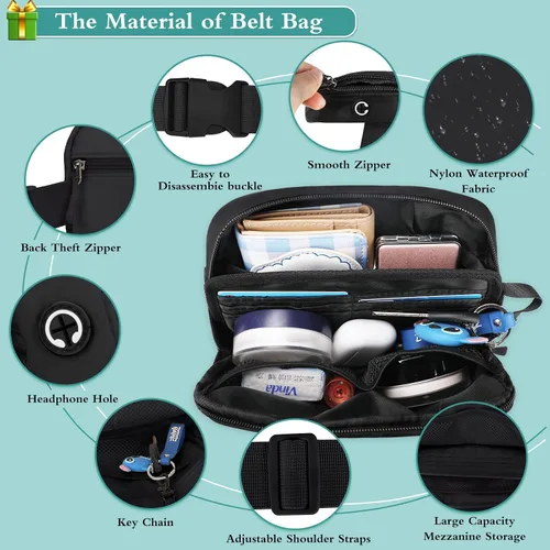 Miniatura 3 de LLYWCM Fanny Packs for Women Men - Belt Bag - Fanny Pack Crossbody Bags for Women - Running Fanny Pack with Adjustable Strap, Cross Body Fanny Pack