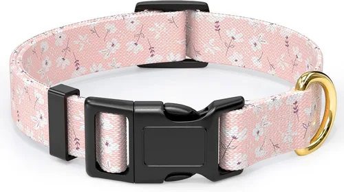Miniatura 33 de Rnivvi Collar para perros pequeños, lindo collar floral resistente ajustable para cachorros con hebilla de liberación rápida para niño, niña