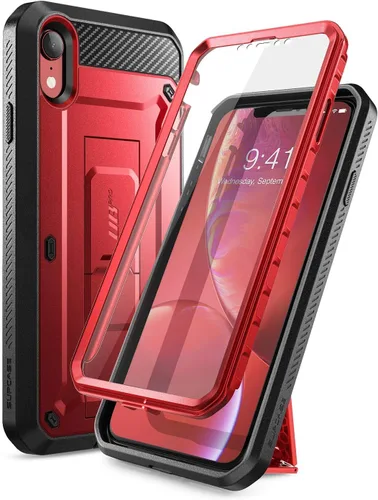 Miniatura 7 de SUPCASE Unicorn Beetle Pro Series - Funda antigolpes diseñada para iPhone XR, con protector de pantalla integrado de cuerpo completo, la funda Negro
