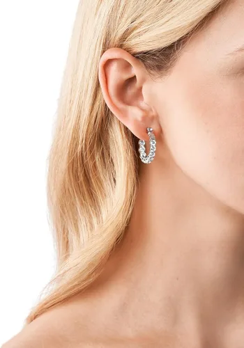 Miniatura 4 de Michael Kors Aretes pequeños de acero inoxidable para mujer con detalles de cristal Acero inoxidable