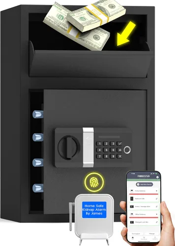 Miniatura 16 de FORFEND - Cajas Fuertes Inteligentes para el Hogar Desbloqueo/Alarma por App de Caja Fuerte WiFi Control por Voz, Alarma SOS de Secuestro