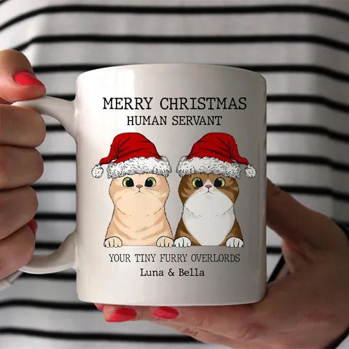 Miniatura 3 de Regalos de gatos para los amantes de los gatos, taza de gato personalizada, taza de gato de Feliz Navidad, ideas de regalos para dueños de gatos