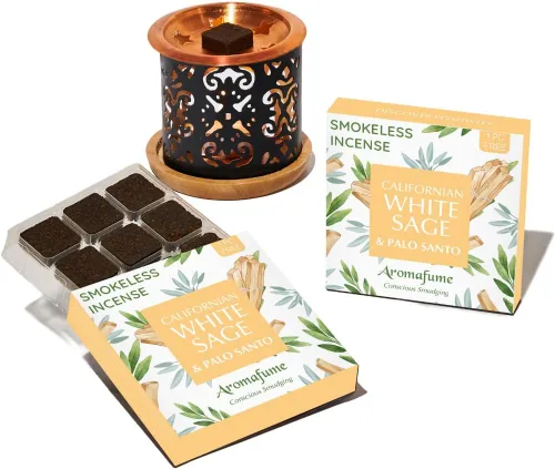 Miniatura 12 de Aromafume - Ladrillos de incienso de salvia blanca y lavanda con quemador exótico arcoíris Ladrillos de 2 x 9 Incienso de salvia para limpiar