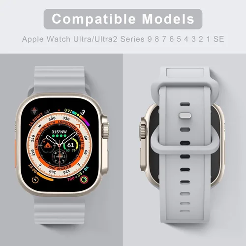 Miniatura 3 de Correas de silicona compatibles con Apple Watch Band Ultra de 1.929 in 1.811 in 1.772 in 1.732 in 1.614 in 1.496 in 1.575 in 1.654 in para mujeres